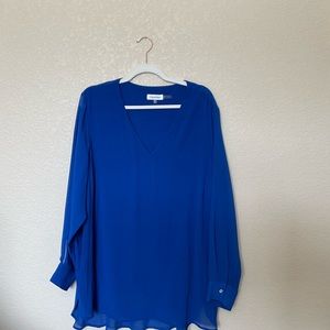 Calvin klein crepe royal blue top.